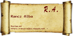 Rancz Alba névjegykártya
